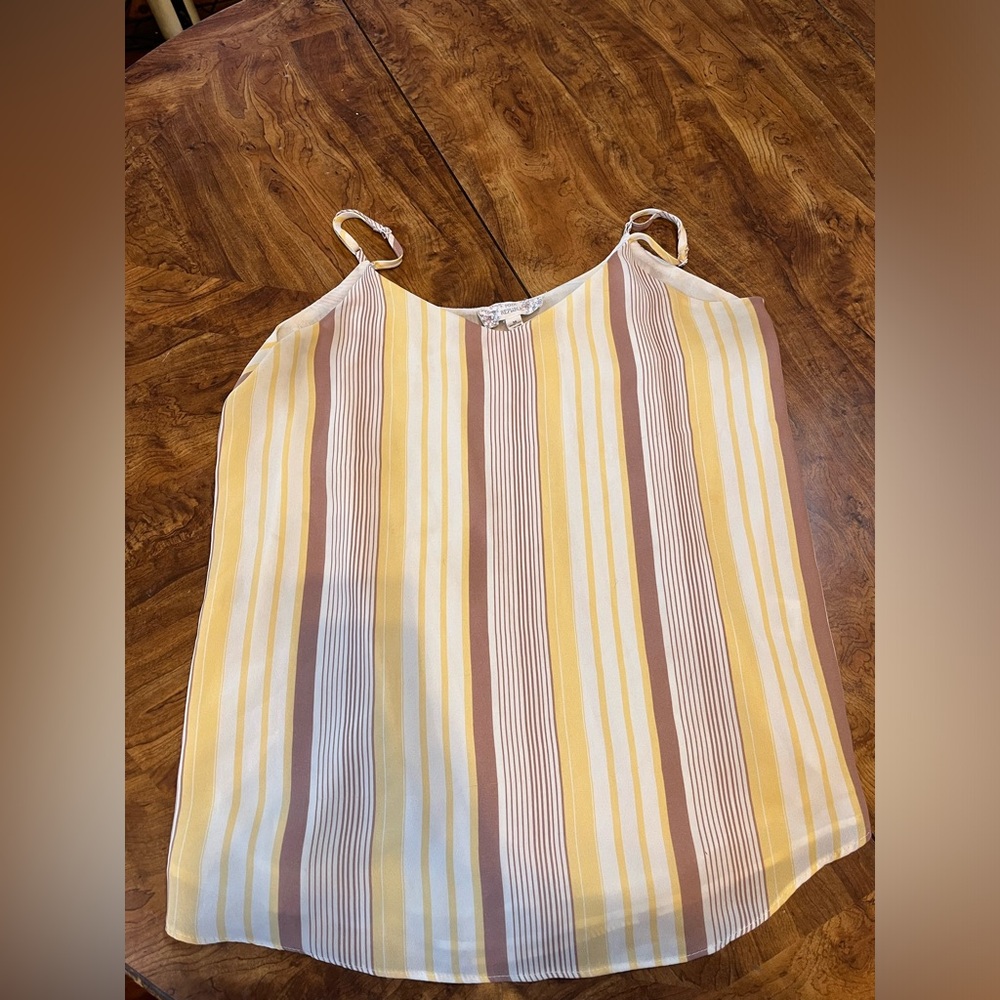 Striped Yellow and Brown Women's Top